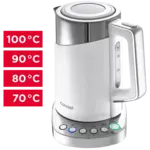 RK3170 Rýchlovarná kanvica s termoreguláciou nerez + plast 1,7 l biela