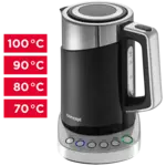 RK3171 Rýchlovarná kanvica s termoreguláciou nerez + plast 1,7 l čierna