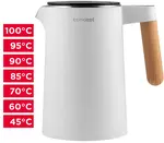 RK3300 Rýchlovarná kanvica s reguláciou teploty 1,5 l Salt & Pepper biela