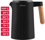 RK3301 Rýchlovarná kanvica s reguláciou teploty 1,5 l Salt & Pepper čierna