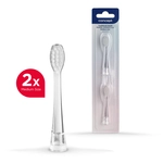 ZK0032 Náhradné hlavice k detským zubným kefkám ZK3010, ZK3020 medium, 2 ks, priehľadné
