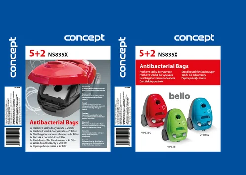 NS835X náhradní sáčky papírové 5+2 pro VP835X