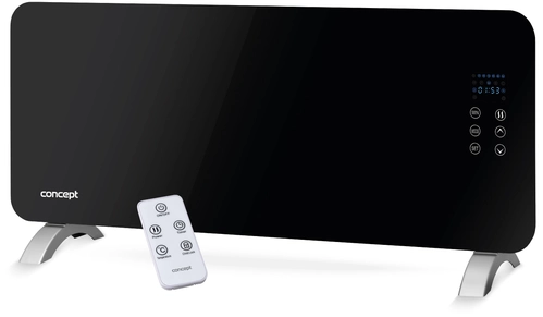 KS4010 Konvektor sklenený s montážou na stenu a diaľkovým ovládaním čierny