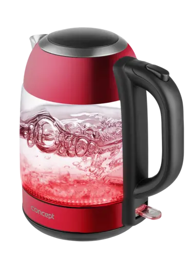 RK4081 Rýchlovarná kanvica sklenená 1,7 l, červená