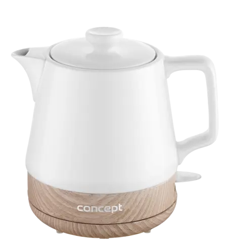 RK0060 Rýchlovarná kanvica keramická 1,0 l, biela