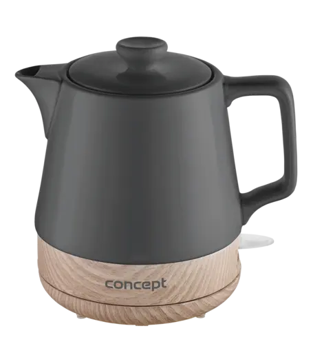 RK0062 Rýchlovarná kanvica keramická 1,0 l, antracitová