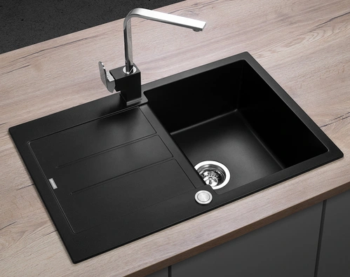 DG10C45bc Drez granitový s odkvapom Cubis ČIERNY