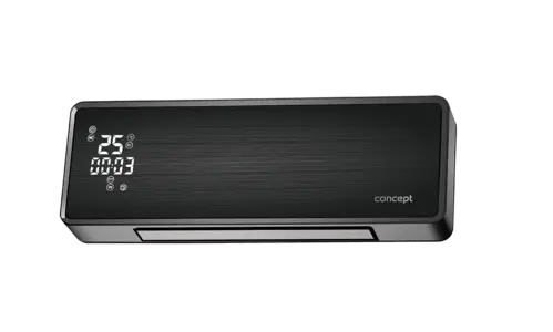 QH4001 Nástenný keramický ohrievač a ventilátor, 2000 W, čierna