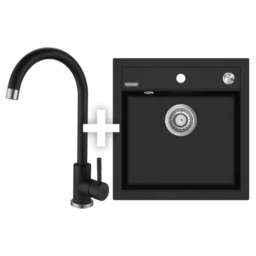 SET DREZ GRANITOVÝ BEZ ODKVAPU DG00C50BC + BATÉRIA DREZOVÁ GRANIT BDG3234BC