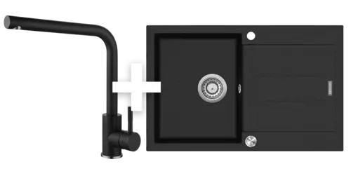 SET DREZ GRANITOVÝ S ODKVAPOM DG10C45BC + BATÉRIA DREZOVÁ GRANIT BDG4227BC