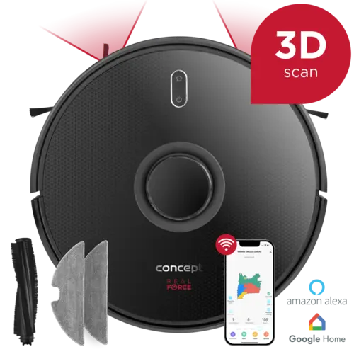 VR3400 Robotický vysávač s mopom 2v1 REAL FORCE Laser 3D