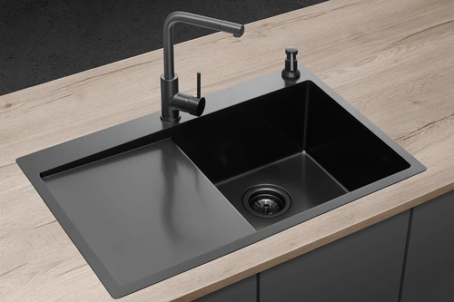 DNN1045dsr Nerezový drez s odkvapom NANO coat TITANIA pravý