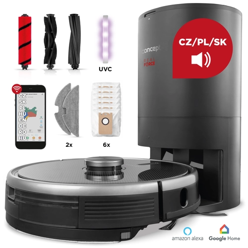 VR3520n Robotický vysávač s mopom 3v1 REAL FORCE Laser Complete Clean Care UVC