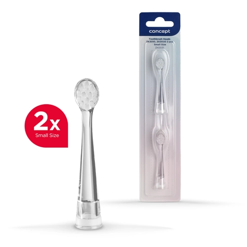 ZK0031 Náhradné hlavice k detským zubným kefkám ZK3010, ZK3020 small, 2 ks, priehľadné