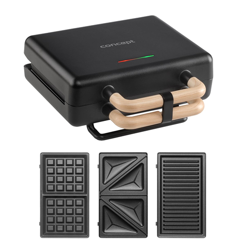 SV3091 Sendvičovač 3v1 s vymeniteľnými doskami 800 W čierna